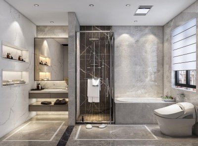 现代轻奢卫生间3D模型下载